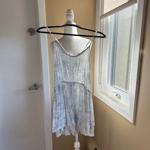 White & Grey Tie-Dye Romper